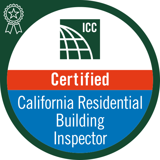 ICC California Residential Building Inspector certification badge