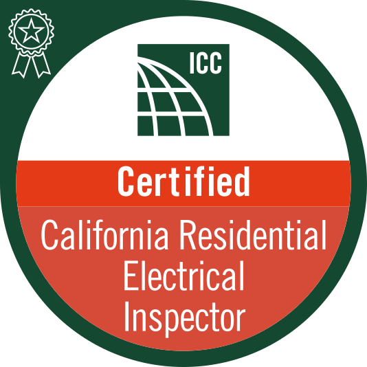 ICC California Residential Electrical Inspector certification badge